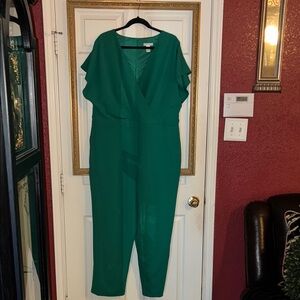 London Times Emerald Green Jumpsuit